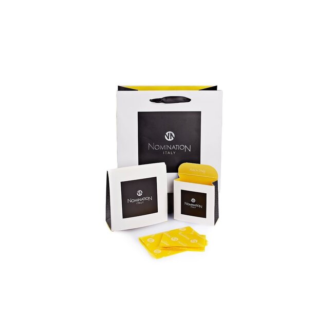 Nomination Nomination Schakel 030301-06 Composable Classic Staal met 18k Geelgouden Letter F met Zirconia