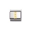 Nomination Nomination Schakel 030301-09 Composable Classic Staal met 18k Geelgouden Letter I met Zirkonia