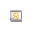 Nomination Nomination Schakel 030301-15 Composable Classic Staal met 18k Geelgouden Letter O met Zirkonia