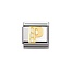 Nomination Nomination Schakel 030301-16 Composable Classic Staal met 18k Geelgouden Letter P met Zirkonia