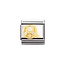 Nomination Nomination Schakel 030301-17 Composable Classic Staal met 18k Geelgouden letter Q met Zirkonia
