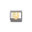 Nomination Nomination Schakel 030301-21 Composable Classic Staal met 18k Geelgouden Letter U met Zirkonia