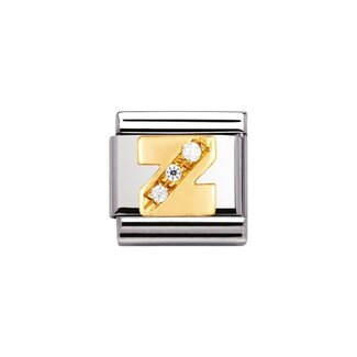Nomination Nomination Schakel 030301-26 Composable Classic Staal met 18k Geelgouden  Letter Z met Zirkonia