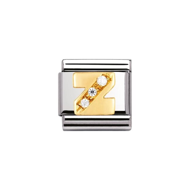 Nomination Nomination Schakel 030301-26 Composable Classic Staal met 18k Geelgouden  Letter Z met Zirkonia