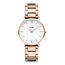 Cluse Cluse Horloge CW0101203027 Minuit Staal met Rosegouden Plating en Witte Wijzerplaat