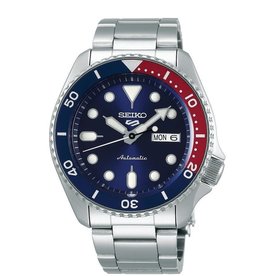 Seiko SRPD53K1 5 Sports Automatic Staal Blauw/Rood