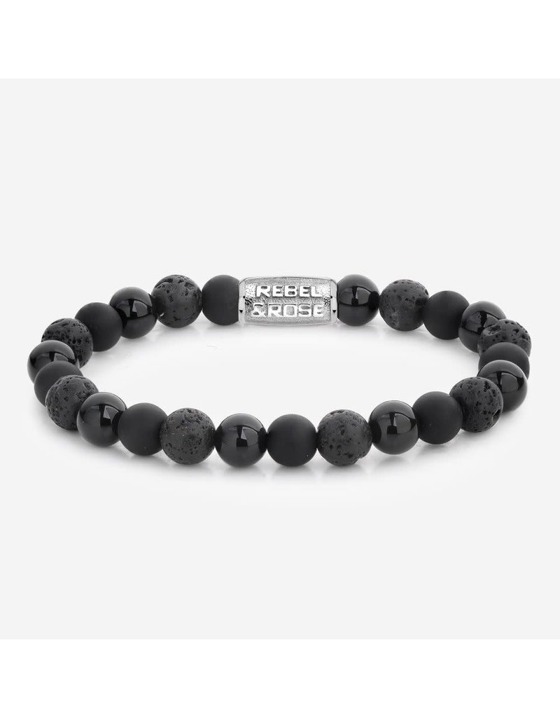 Rebel & Rose Rebel & Rose RR-80041-S-L Black Rocks - 8mm L