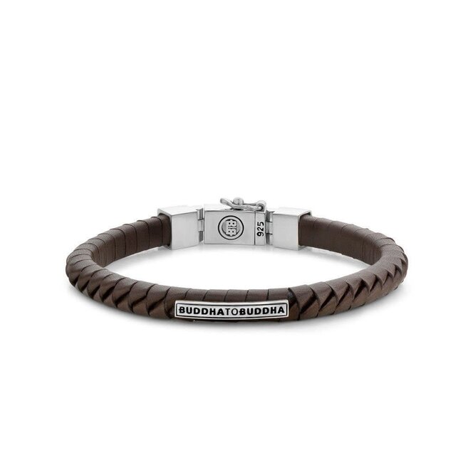 Buddha to Buddha 162BR Komang Small Leather Bracelet Brown - Men 21CM