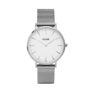 Cluse Cluse Horloge CW0101201002 La Boheme Staal Quartz Mesh met Witte Wijzerplaat