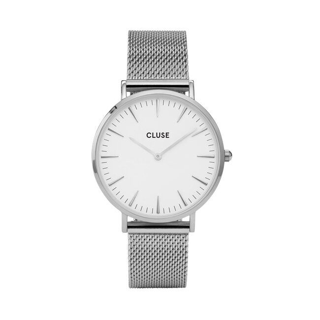 Cluse Cluse Horloge CW0101201002 La Boheme Staal Quartz Mesh met Witte Wijzerplaat