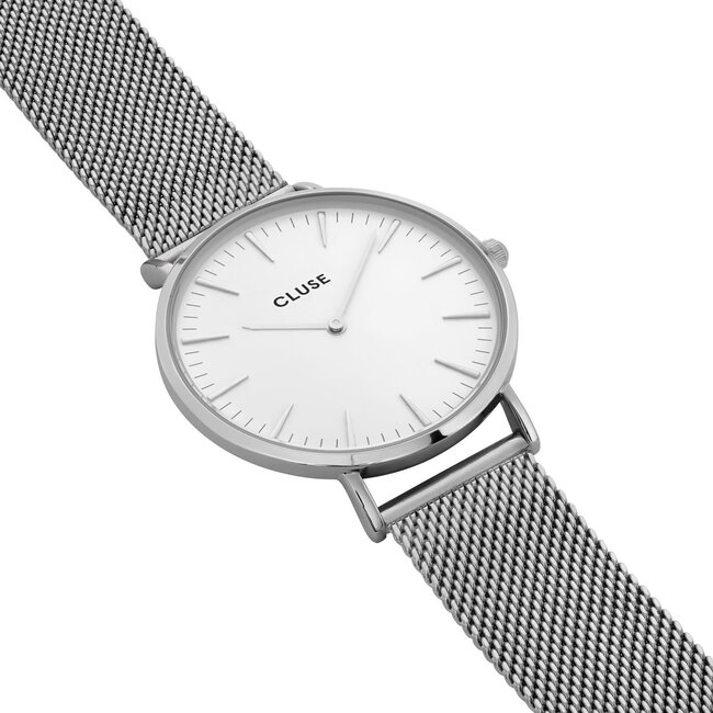 Cluse Cluse Horloge CW0101201002 La Boheme Staal Quartz Mesh met Witte Wijzerplaat