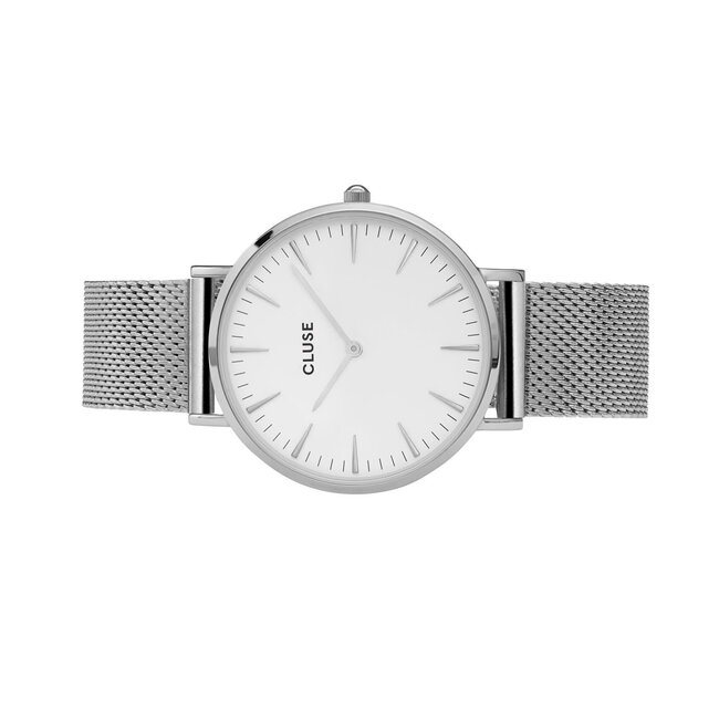 Cluse Cluse Horloge CW0101201002 La Boheme Staal Quartz Mesh met Witte Wijzerplaat