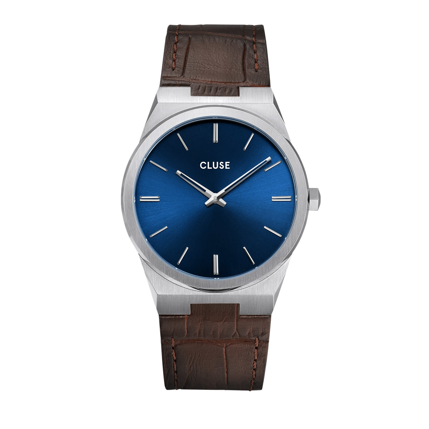 Cluse CW0101503001 Horloge heren Vigoureux 40 Leather Dark Blue/Brown -  Blinckers Jewels \u0026 Watches