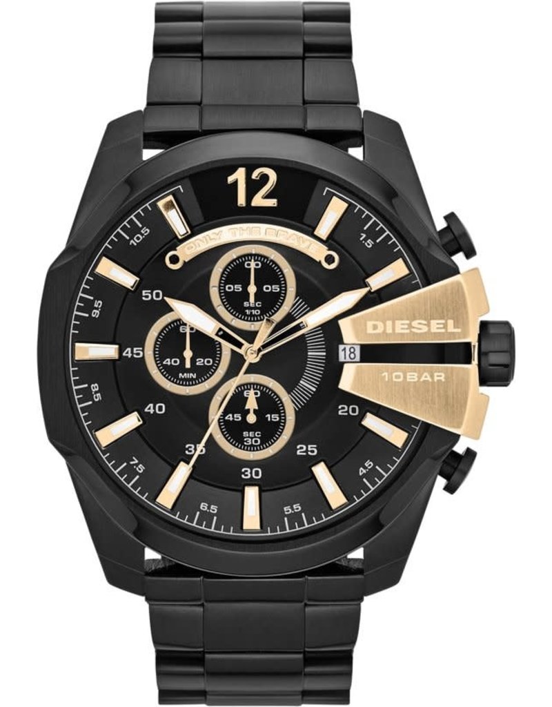 Aanbevolen apotheek Tijd Diesel DZ4338 Horloge Heren Megachief Staal Zwart/Goud - Blinckers Jewels &  Watches