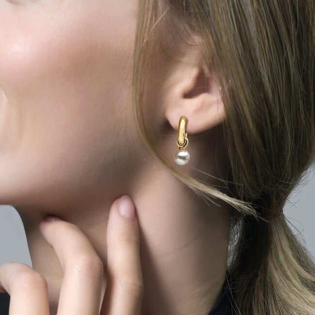 Blush 9046YPW Oorbelbedels 14 krt geelgoud met Swarovski parel