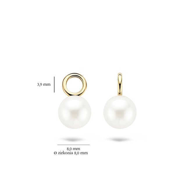 Blush 9023YPW Oorbelbedels 14 krt geelgoud met Swarovski parel