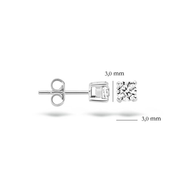 Blush 7128WZI Oorbellen 14 krt witgoud met zirkonia