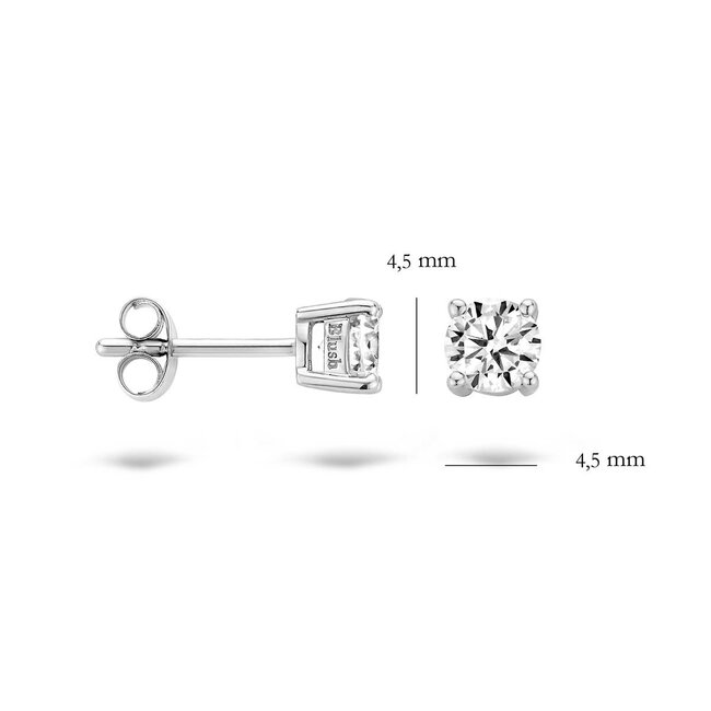 Blush 7213WZI Oorbellen 14 krt witgoud met zirkonia