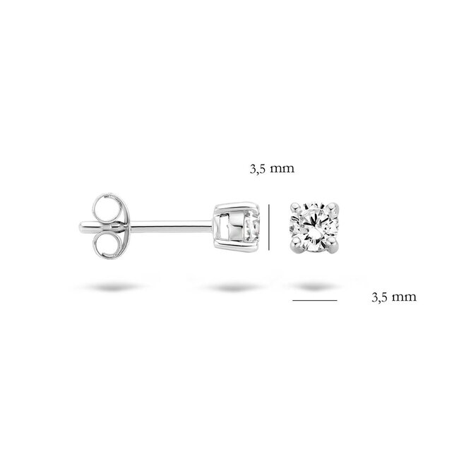 Blush 7212WZI Oorbellen 14 krt witgoud met zirkonia