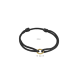 Blinckers Jewelry Huiscollectie BJ 47.00134 Armband Satijn zwart met 14 Krt goud symbool