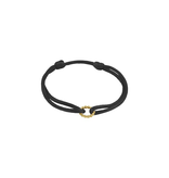 Blinckers Jewelry Huiscollectie BJ 47.00134 Armband Satijn zwart met 14 Krt goud symbool