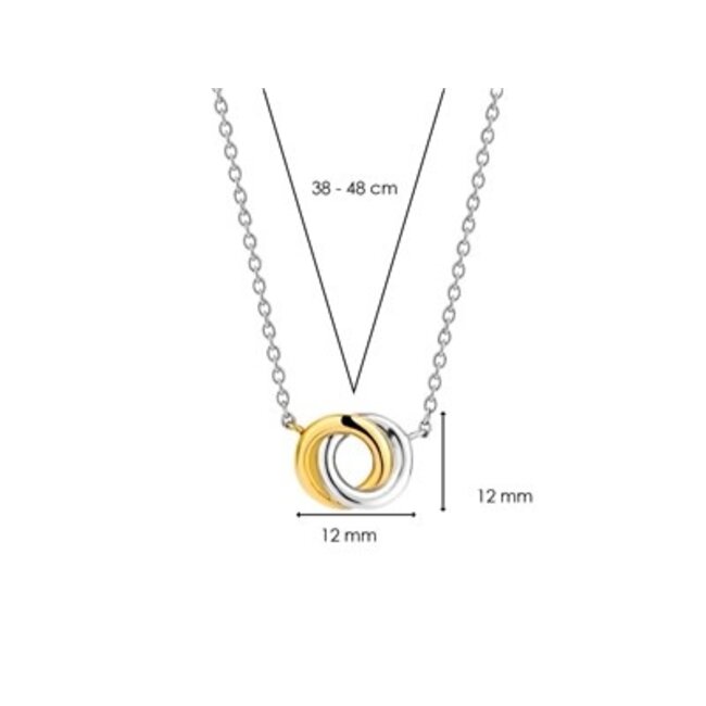 Ti Sento Milano  Ti Sento collier 3915SY/42 Zilver verguld ringen
