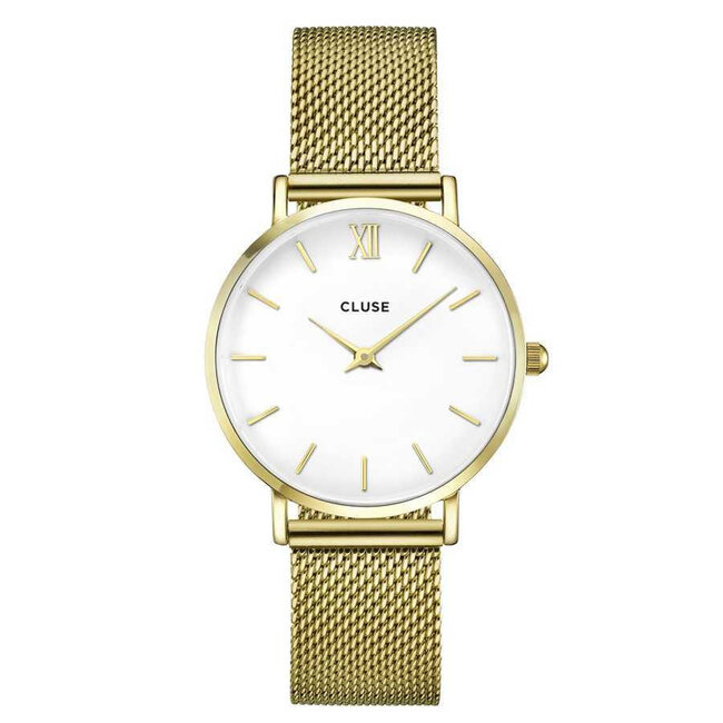 Cluse CW0101203007  Minuit Mesh Gold White horloge