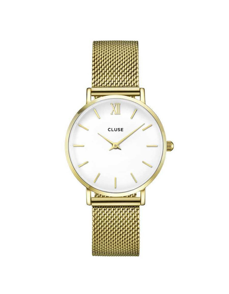 Cluse CW0101203007  Minuit Mesh Gold White horloge