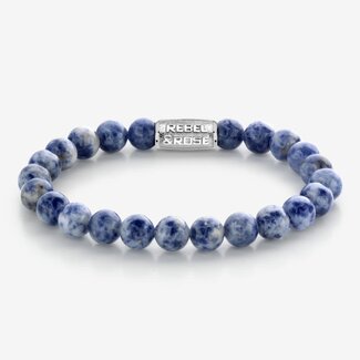 Rebel & Rose Rebel & Rose Armband RR-80079-S-M Dutch Delfts Blue 8mm Maat M