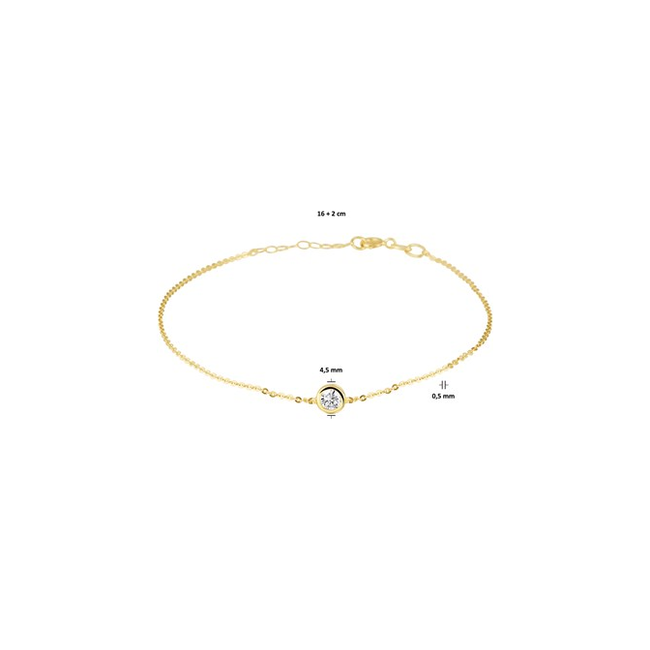 Blinckers Jewellery Huiscollectie 40.18565 Armband 14 Krt met Zirkonia