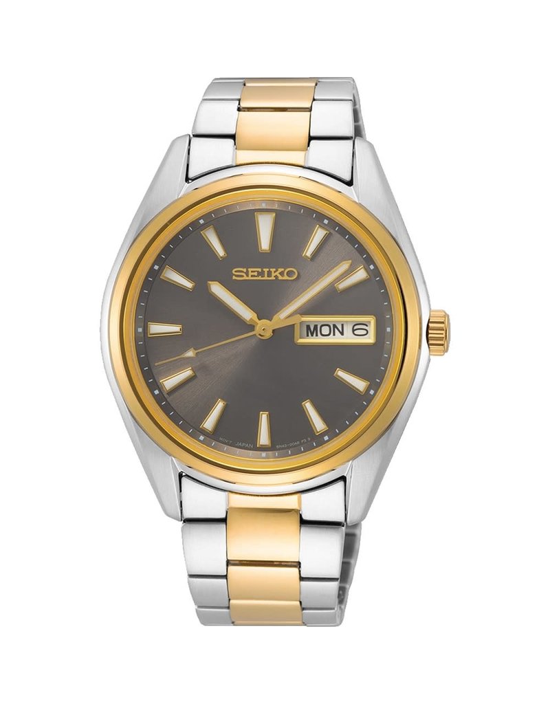 Seiko Seiko Heren Horloge SUR348P1 Quartz Staal Bi-Colour met Grijs Wijzerplaat en Saffierglas