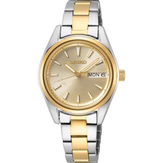 Seiko Seiko Horloge SUR354P1 Quartz Staal Bi-Colour met Saffierglas