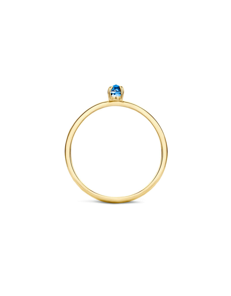 Blush Blush Ring 1204YLB/54 14k Geelgoud met Blauw Topaaz Maat 54