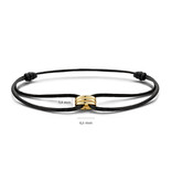 Blush Blush Armband 2173YGO 14k Geelgoud Bedel met Satijn Zwart Koort