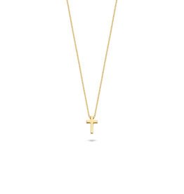 Blush Blush Collier met Hanger 3091YGO 14k Geelgoud Kruis Ketting 42cm