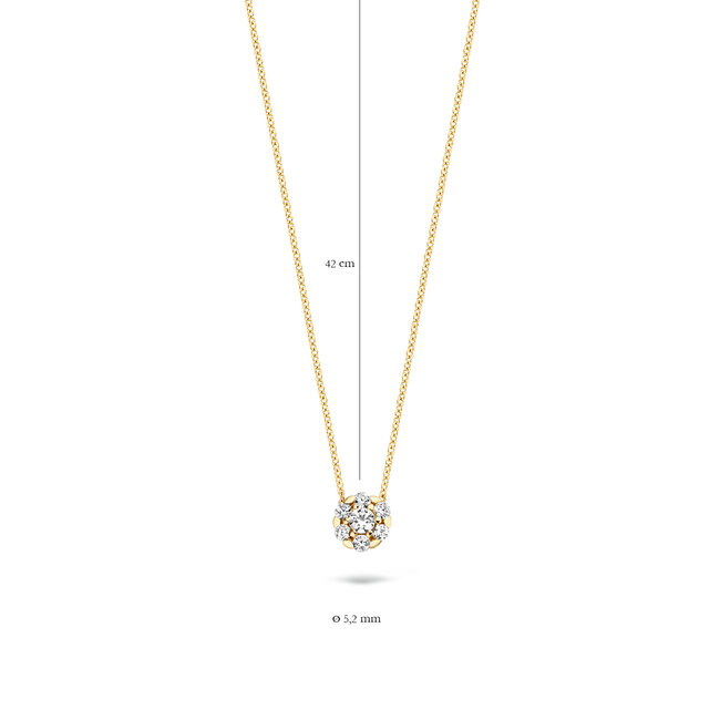 Blush Blush Collier met Hanger 3097YZI  14k Geelgoud met Briljant geslepen Zirkonia 42cm