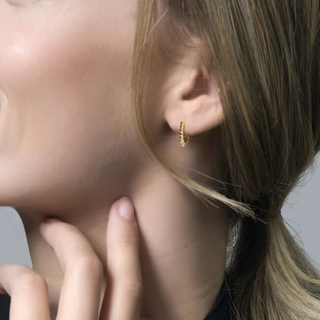 Blush Blush Oorbellen 7230YGO Oorringen 14k Geelgoud met Bolletjes Motief 9mm⌀