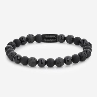 Rebel & Rose RR-80073-B-M Black Rocks all Black 8MM M