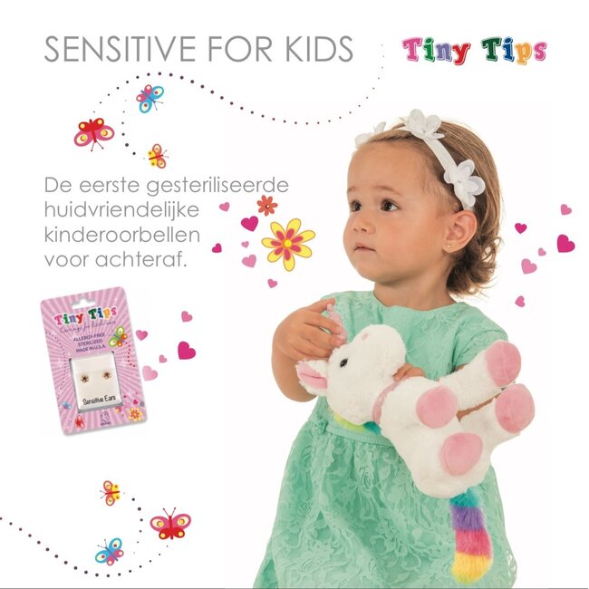 Tiny Tips TT-6023 Oorbellen rose&fuchsia - Gold plated