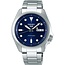 Seiko Seiko Horloge SRPE53K1 5 Sports Staal Automatic 100m Waterdicht met Blauwe Wijzerplaat 39mm