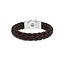 Buddha to Buddha Buddha to Buddha Armband 127BR F  Mangky Bruin Leer met Zilveren Sluiting Maat F