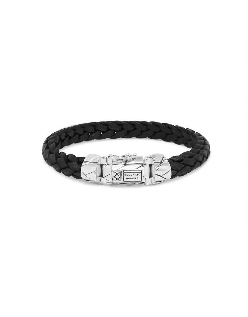 Buddha to Buddha 126BL E  Mangky Small Leather Bracelet Black