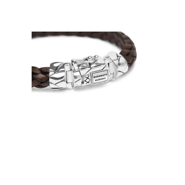 Buddha to Buddha Buddha to Buddha Armband 126BR E  Mangky Small Bruin Leer Maat E
