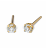 Tiny Tips TT-741W Oorbellen zirkonia - Gold plated - 3mm