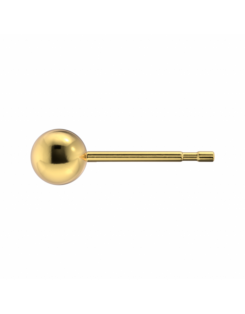 Tiny Tips TT-622 Oorbellen ball - Gold plated - 4mm