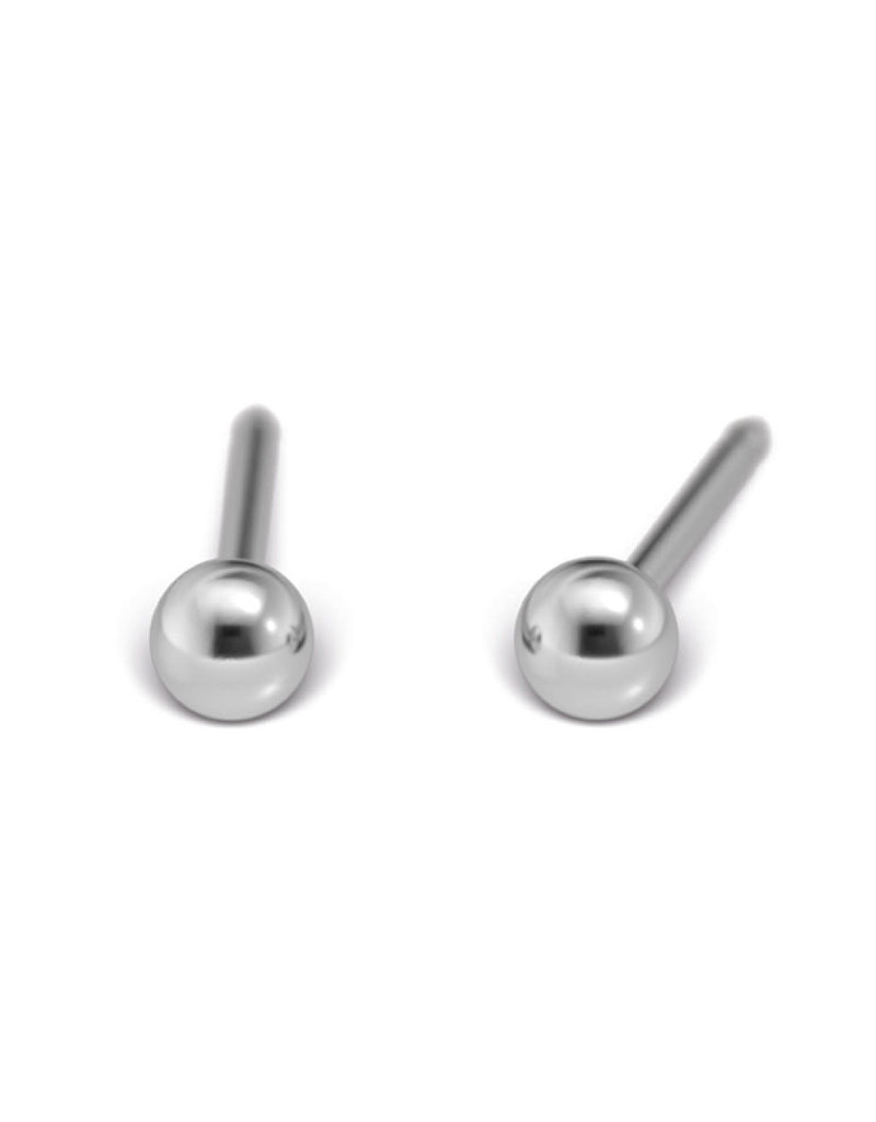 Tiny Tips TT-621W Oorbellen ball - Stainless steel - 3mm