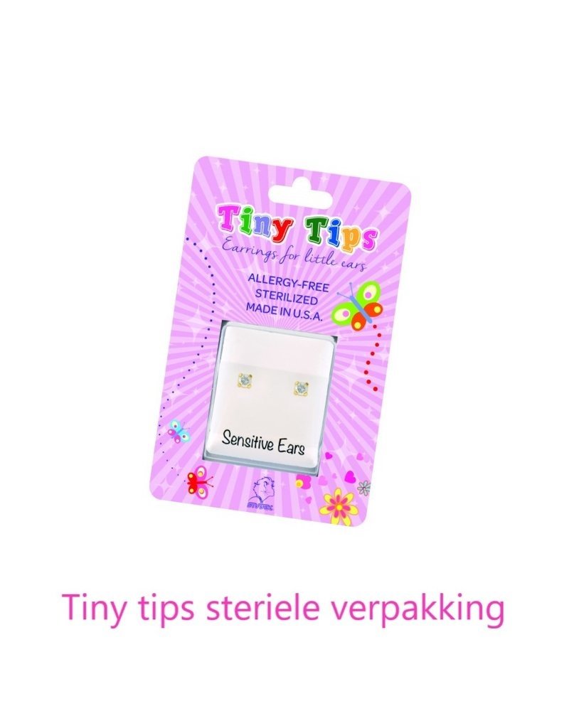 Tiny Tips TT-6213W Oorbellen daisy rainbow - Stainless steel