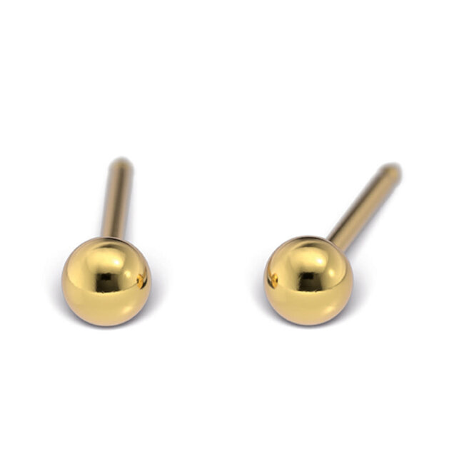 Tiny Tips TT-621 Oorbellen ball - Gold plated - 3mm