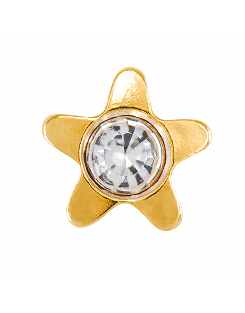 Tiny Tips TT-5014 Oorbellen star zirkonia - Gold plated