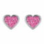 Tiny Tips TT-3565W Oorbellen glitter heart pink - Stainless steel